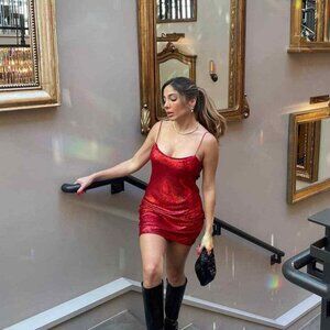 New Zara Blogger Favorite Sequin Mini Dress Wedding Guest New Years Eve Party